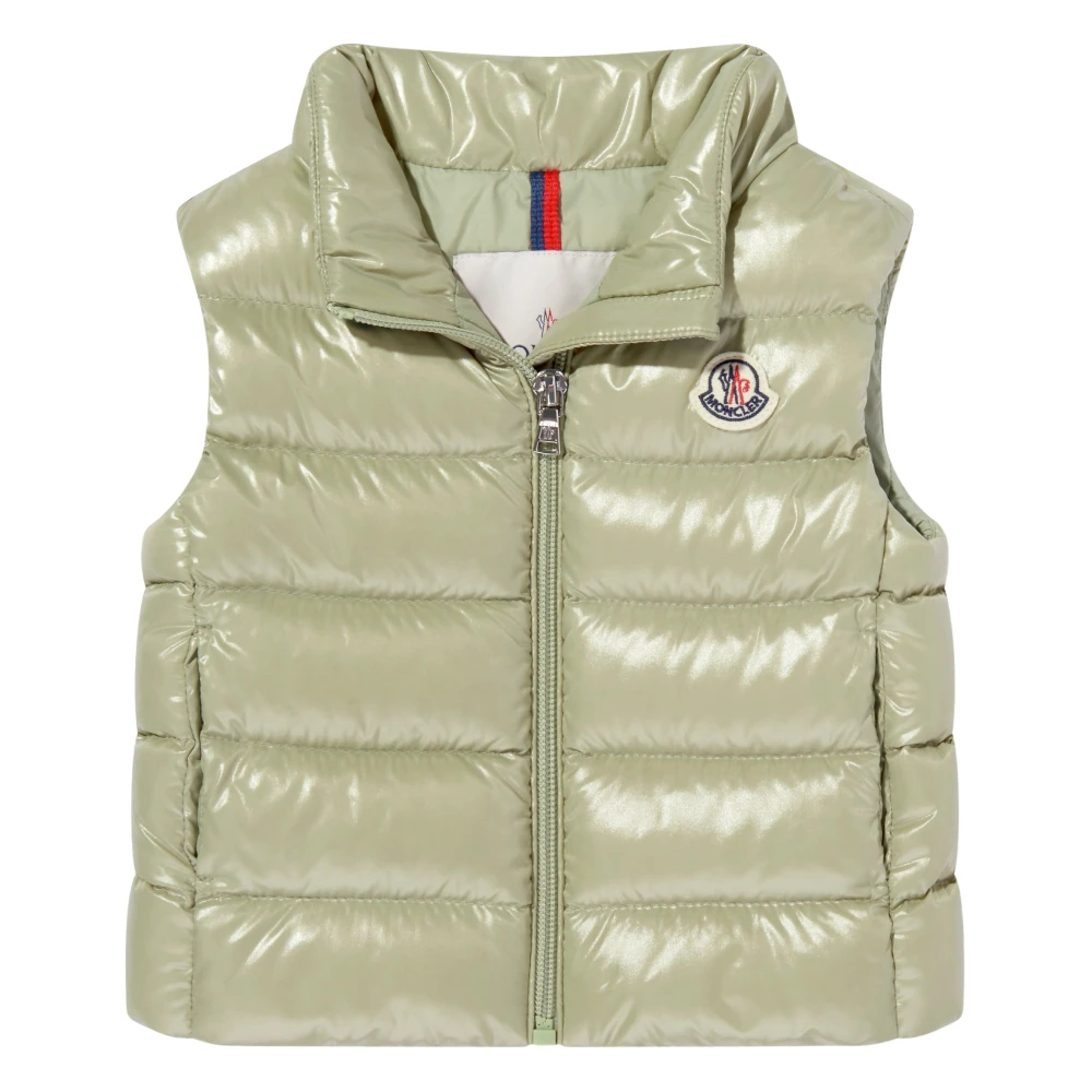 Moncler Girls Green Waistcoats, 18 M, Down Padded Gilet For Baby