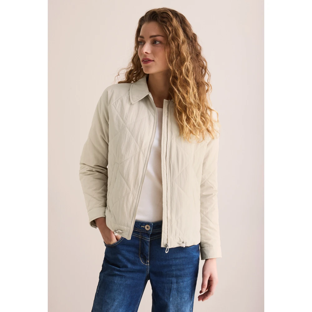 cecil Gewatteerde jas met trekkoord zoom Beige Dames