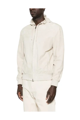 Hooded Lambskin Suede Jacket