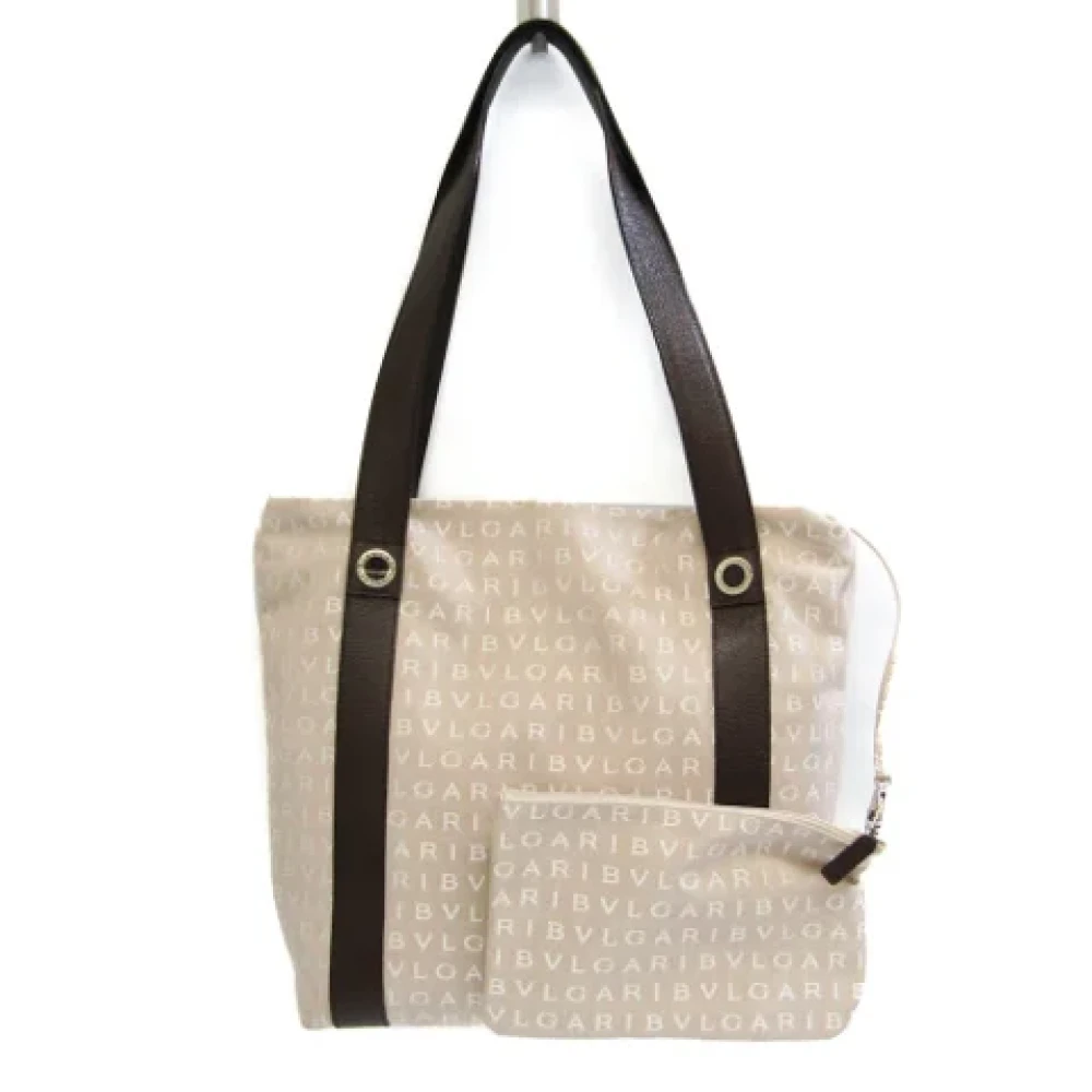 Bvlgari Vintage Pre-owned Leather totes Beige Dames