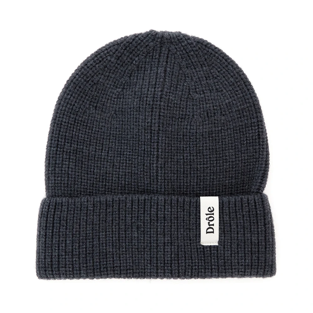 Drole de Monsieur Grijze Merinowol Beanie Hoed Gray Heren