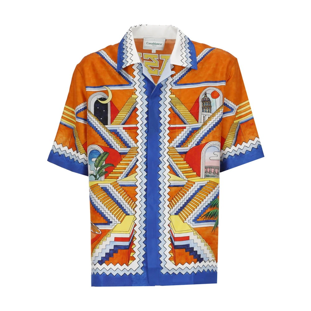Casablanca Multicolor Zijden Shirt met Escalier Infini Print Multicolor Heren