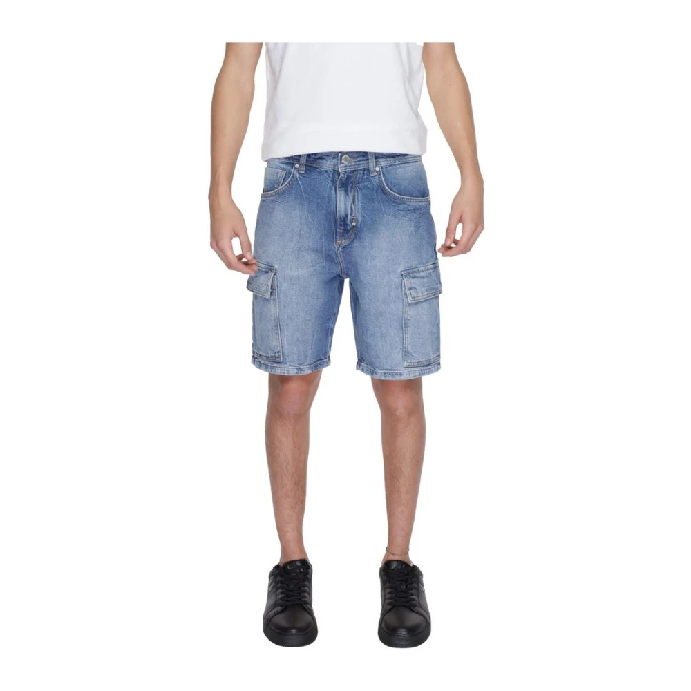 Antony Morato Blauwe Katoenen Bermuda Shorts voor Mannen Blue Heren