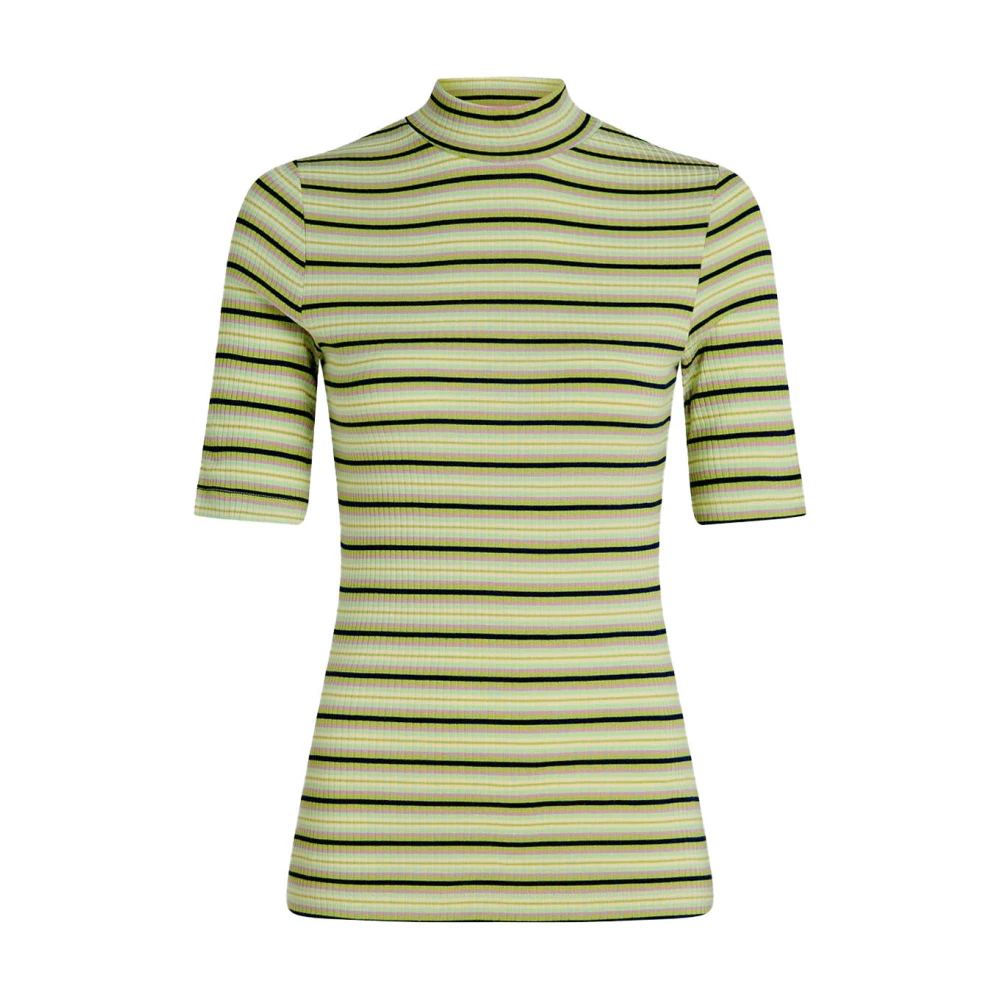 king louie Gestreepte Turtle Top Korte Mouw Green Dames