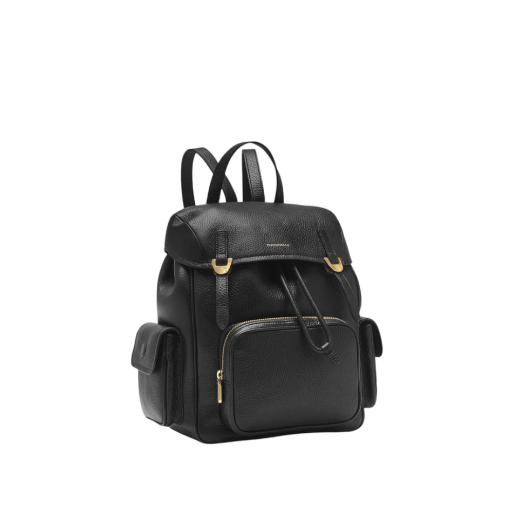 Coccinelle Stijlvolle Campus Leren Rugzak Black Dames
