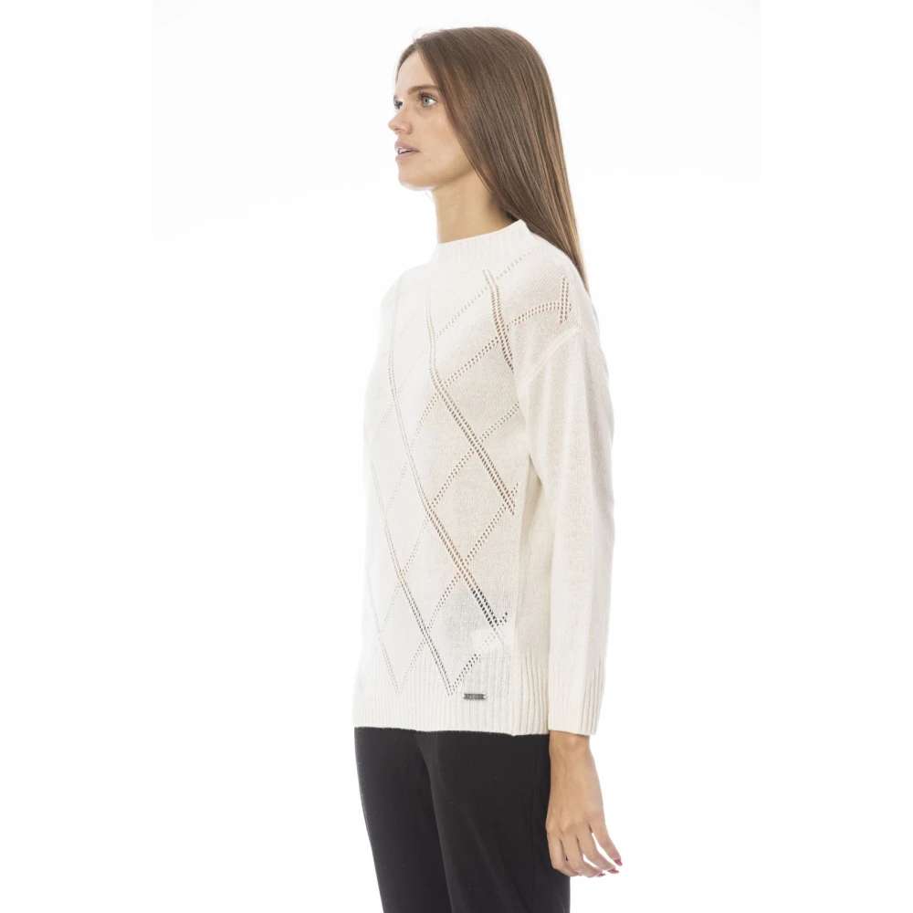 Baldinini Vulcano Neck Long Sleeve Sweater Beige Dames