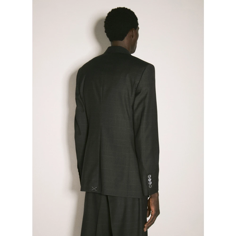 Vivienne Westwood Geruite Wollen Blazer Brown Heren