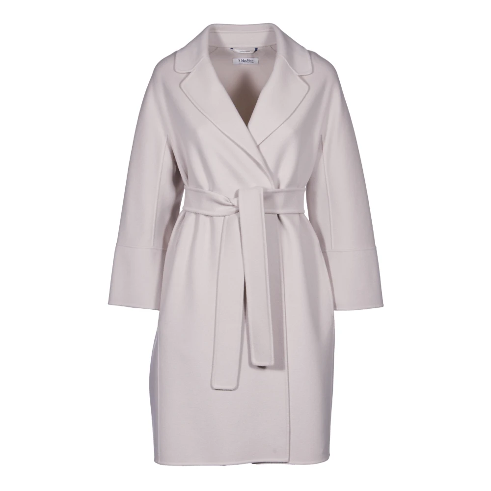 Max Mara Handgemaakte Korte Wollen Jas Beige Dames