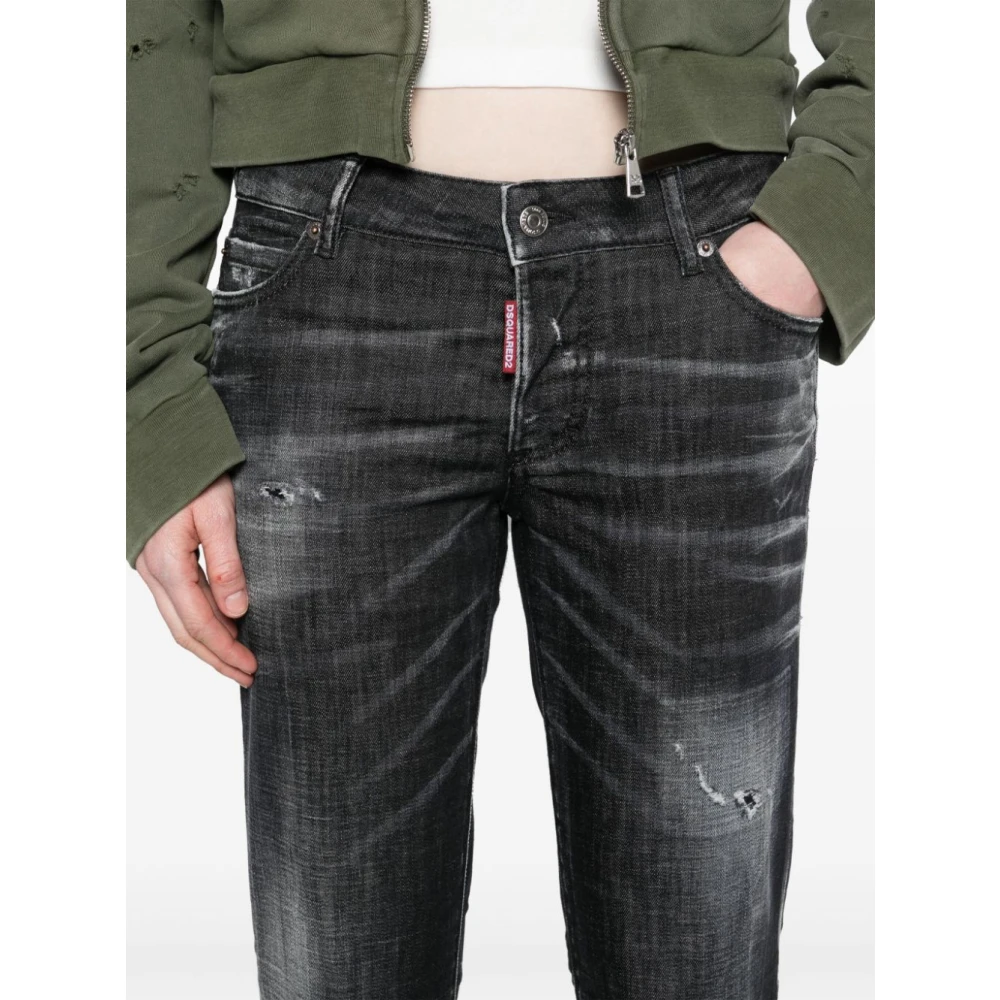 Dsquared2 Zwarte Skinny Jeans Aw24 Black Dames