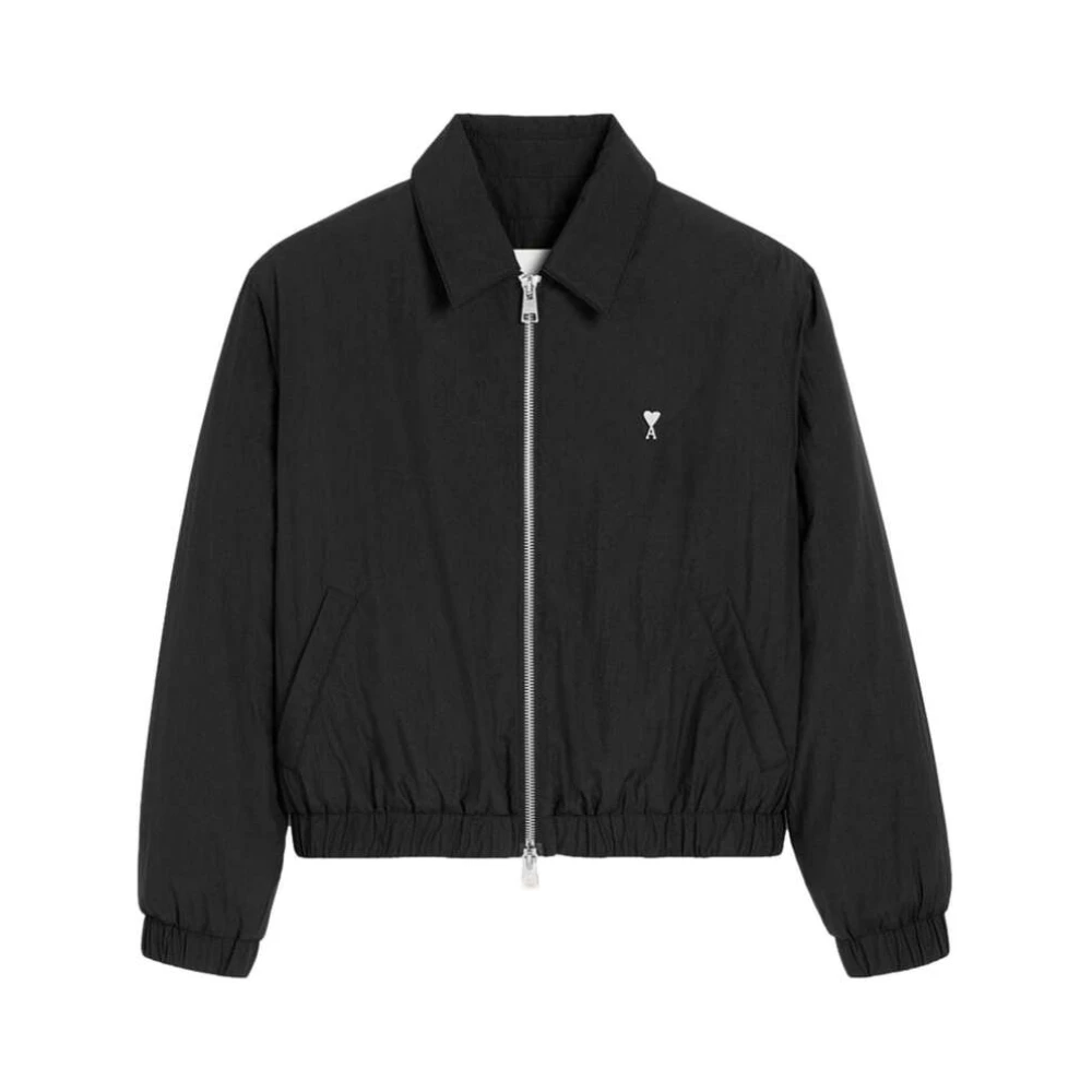 Ami Paris Zip-Up Jas met Logo Black Heren