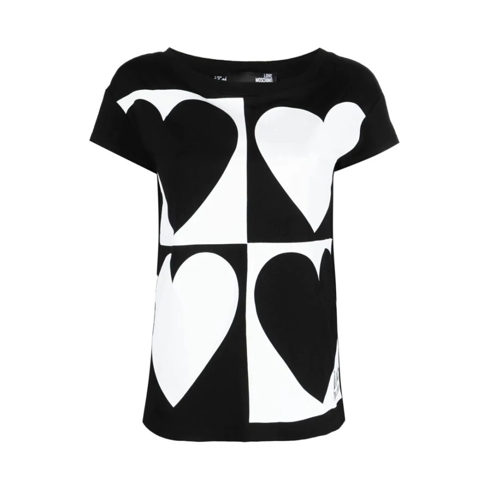 Moschino Logo Print Dam Bomull T-shirt Black, Dam