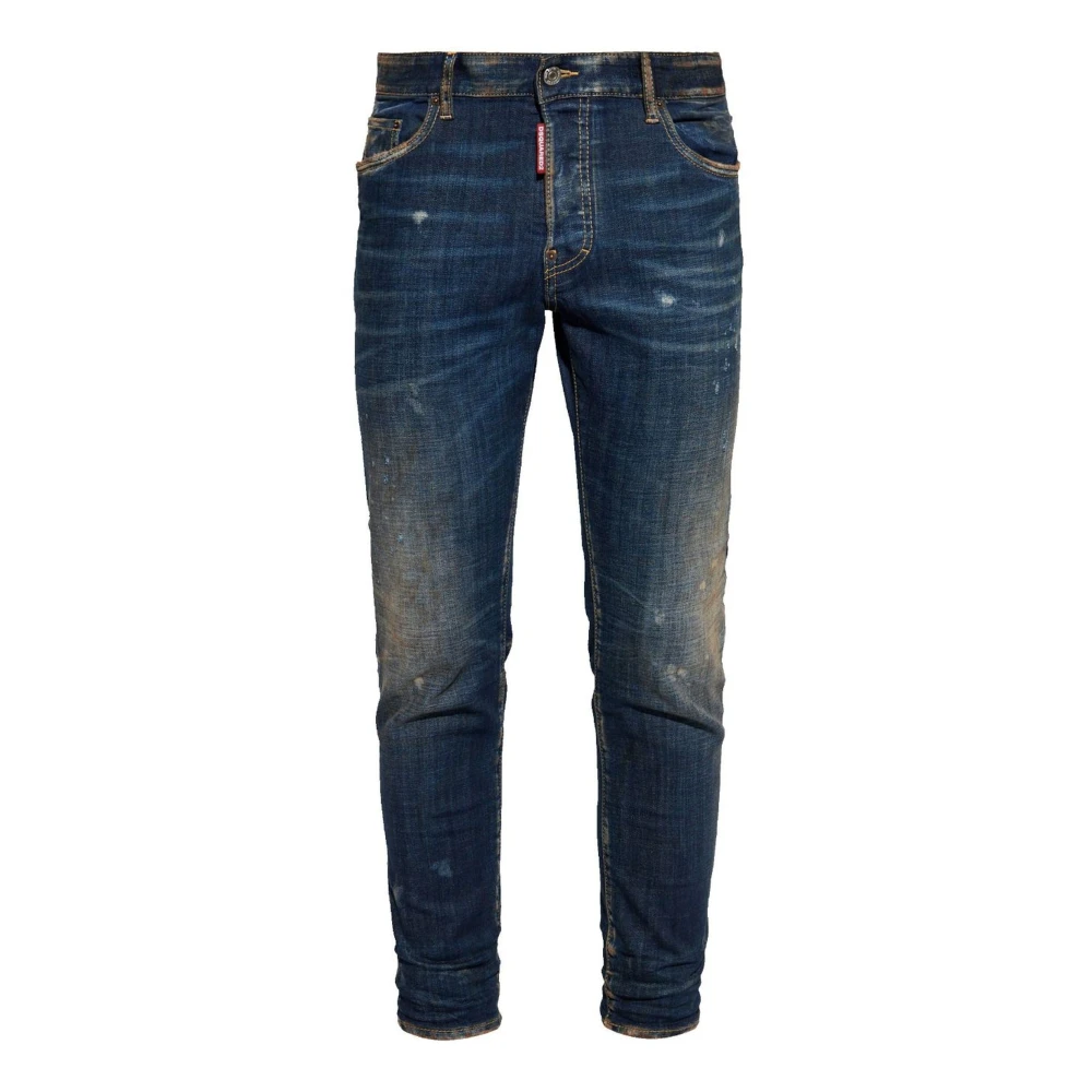 Dsquared2 Skater Distressed Skinny Jeans Blue Heren