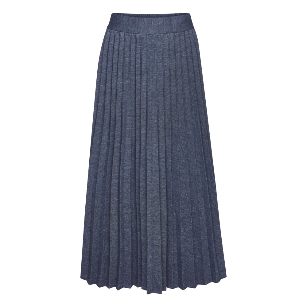 Rich & Royal Denim Plooirok Blue Dames