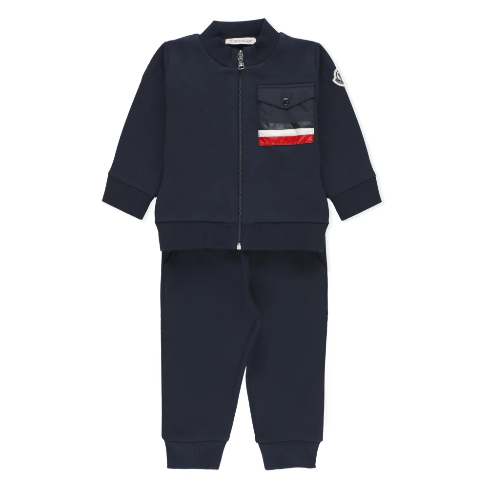 Moncler Blå Baby Jumpsuit med Ikonisk Patch Blue, Pojke