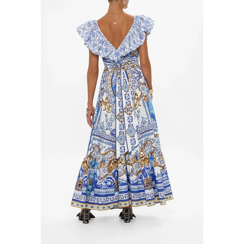 Camilla Frill Neck Jurk met Hardware Azul Adventures Blue Dames