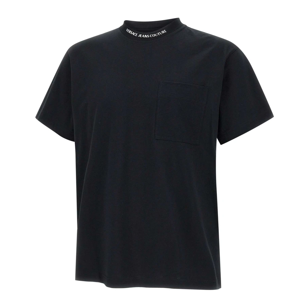 Versace Jeans Couture Zwart Katoenen T-shirt met Logozak Black Heren