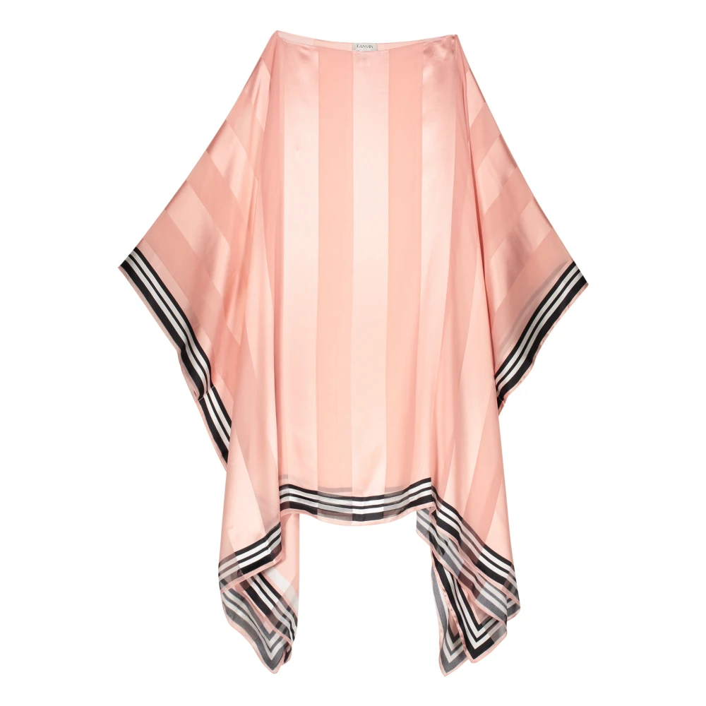 Lanvin Zijden kaftan met contrasterende randen Pink Dames