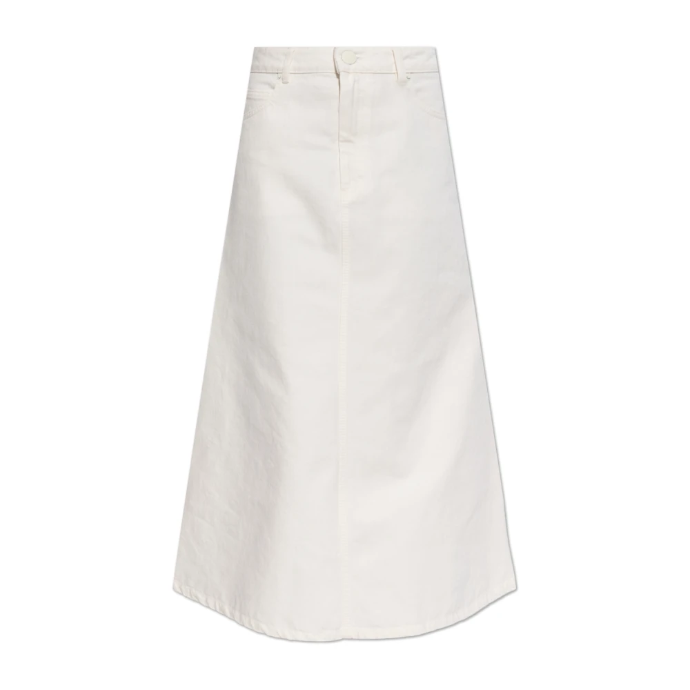 Ami Paris Donna Bianco Denim Long Skirt