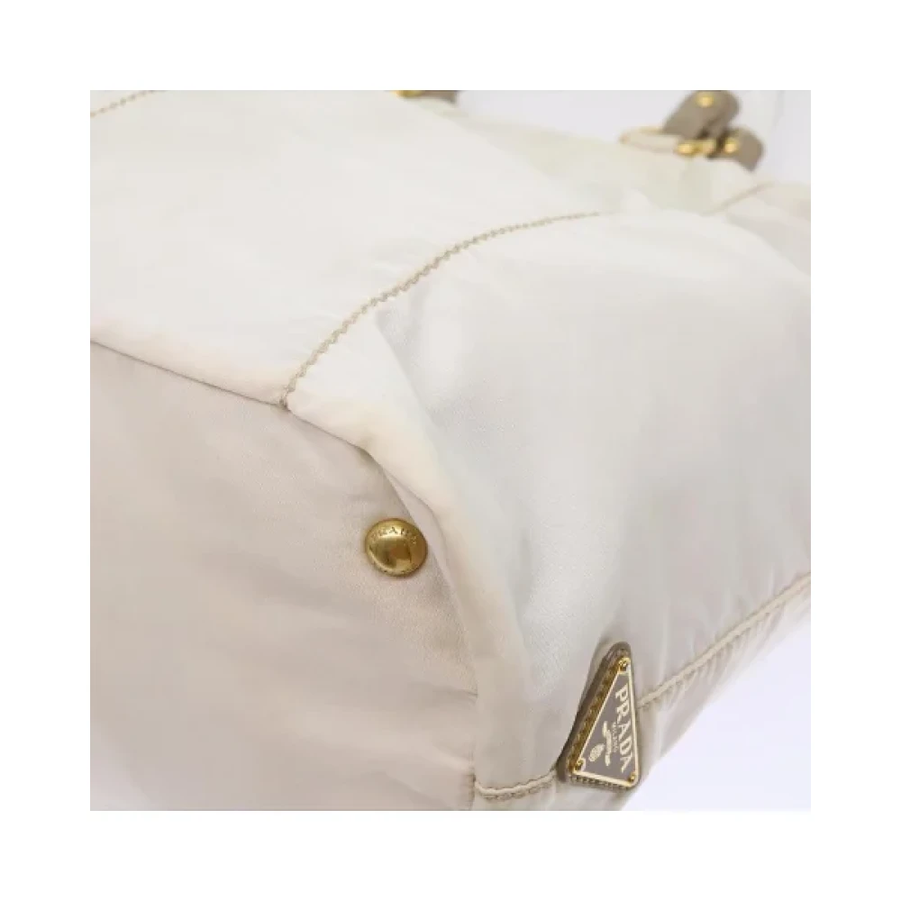 Prada Vintage Pre-owned Nylon handbags White Dames