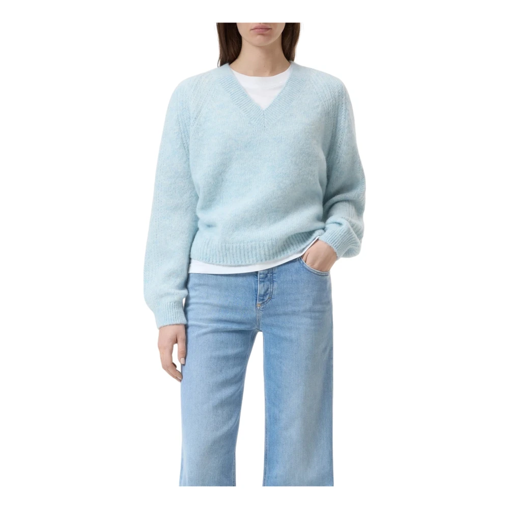 closed Blauwe Alpaca Wol V-Hals Trui Blue Dames