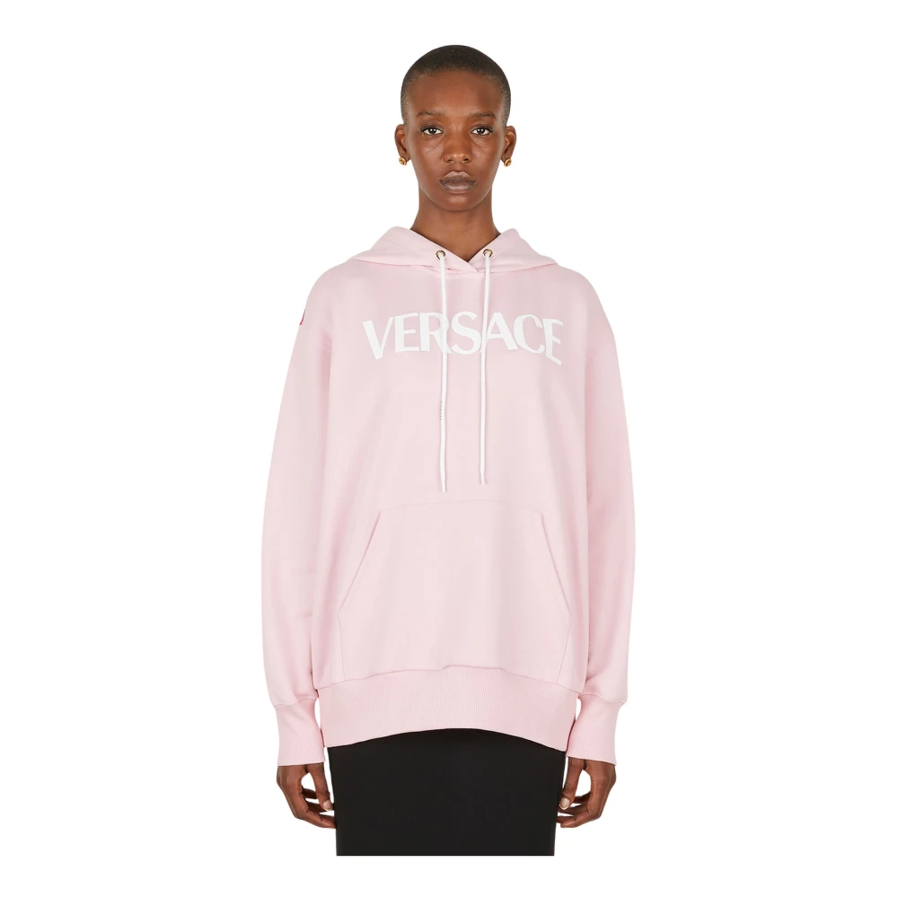 Versace Women's Pink Ventagli Hooded Sweatshirt - Hoodies - S - Sweatshirts & Hoodies