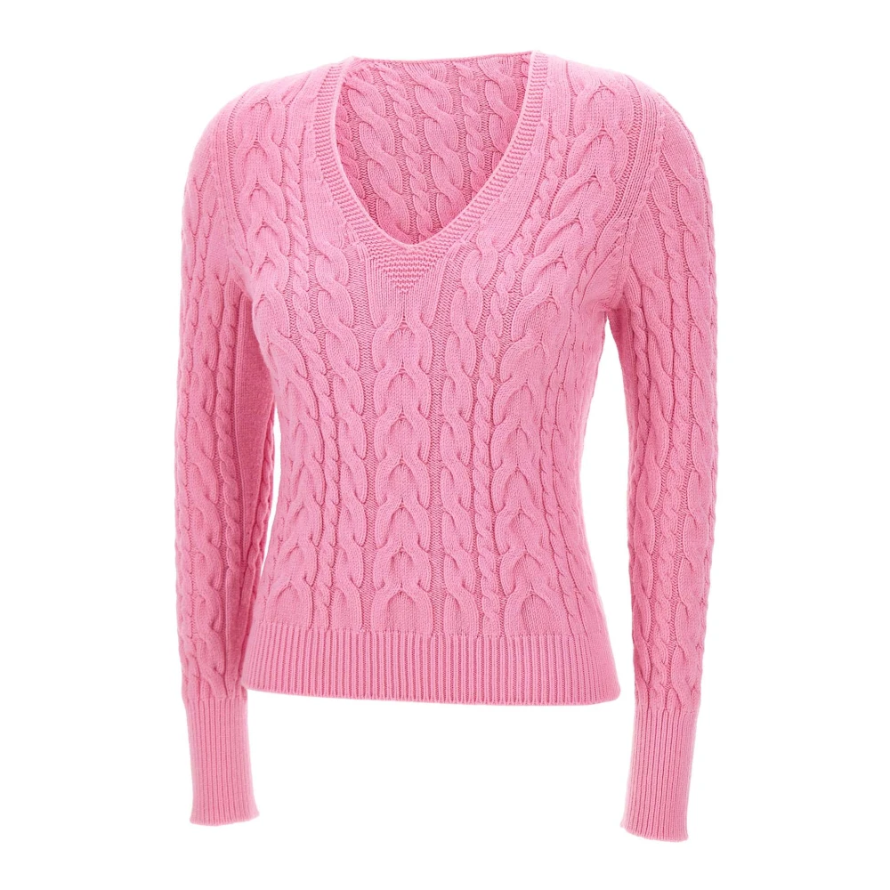 Kaos Cyclamen Pink V-Neck Sweater Pink Dames
