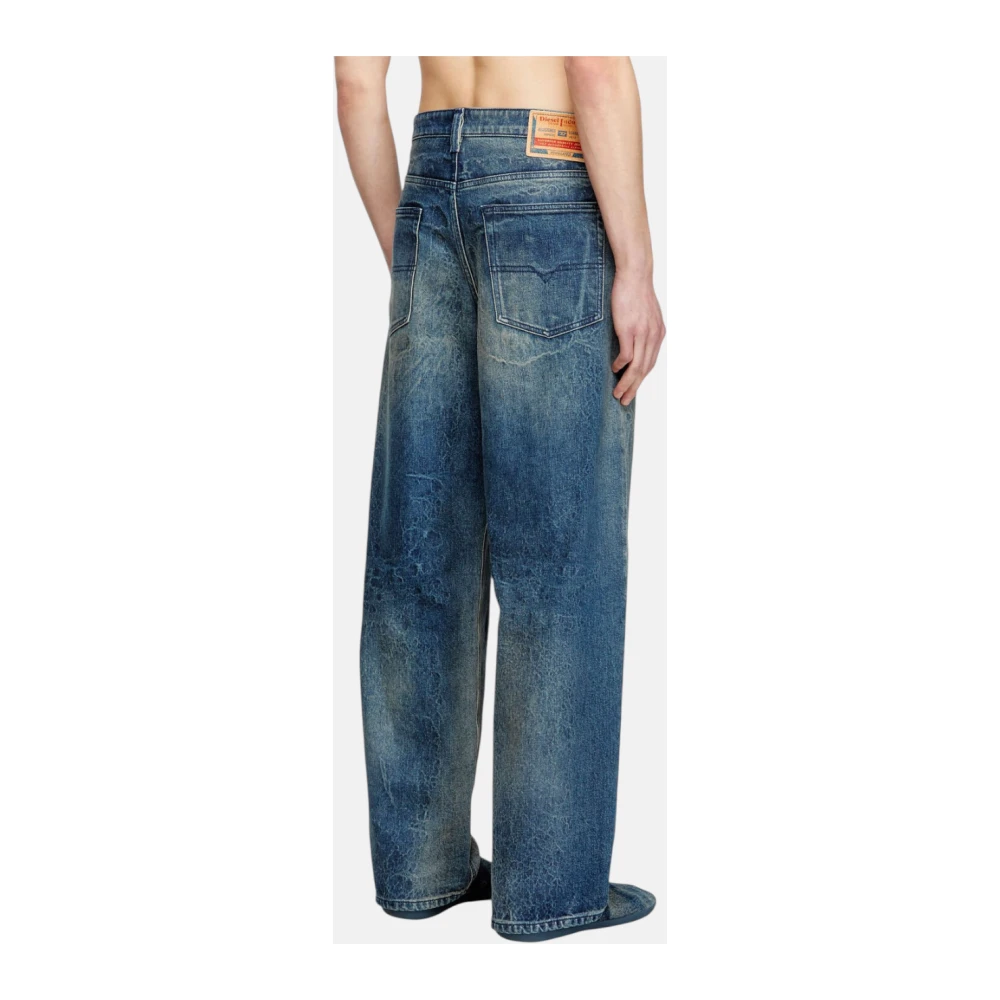 Diesel Wijde jeans met relaxed-fit en lage taille Blue Heren