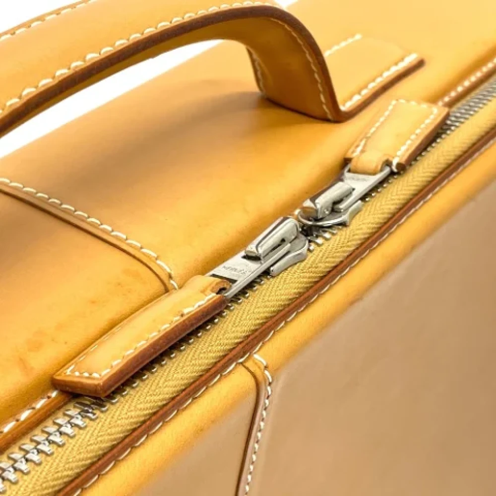 Hermès Vintage Pre-owned Leather handbags Beige Heren