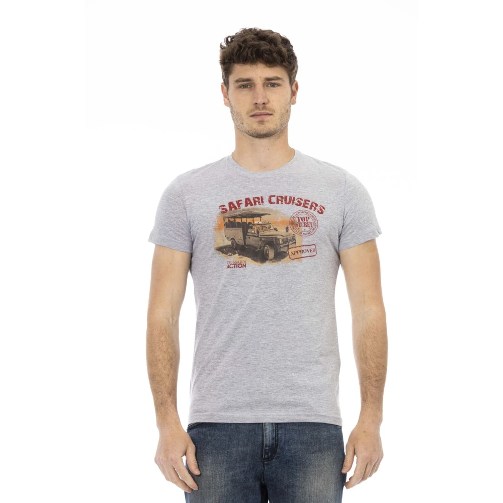 Trussardi Men's Gray Casual Short Sleeve Round Neck T-Shirt 2XL