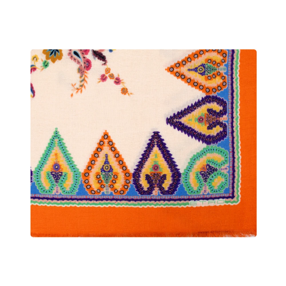 Etro Women's Multicolor Scarves, One Size, Fringed Paisley Scarf