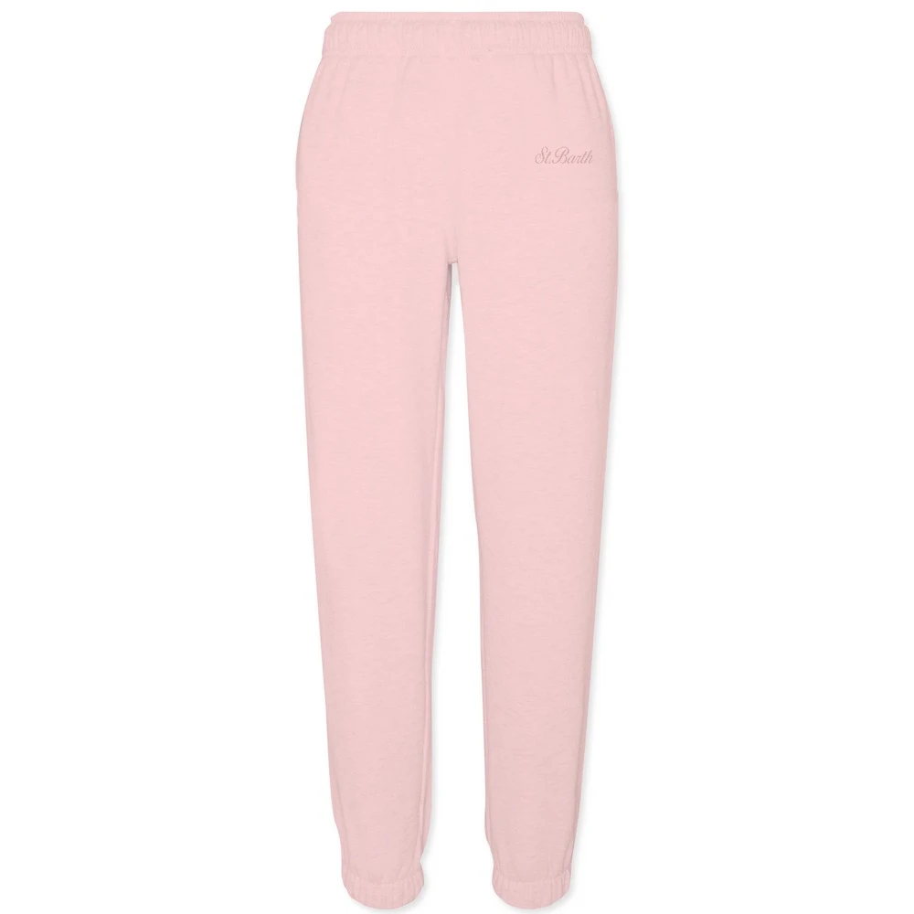 Mc2 Saint Barth Women's Pink Trousers With Embroidered Logo