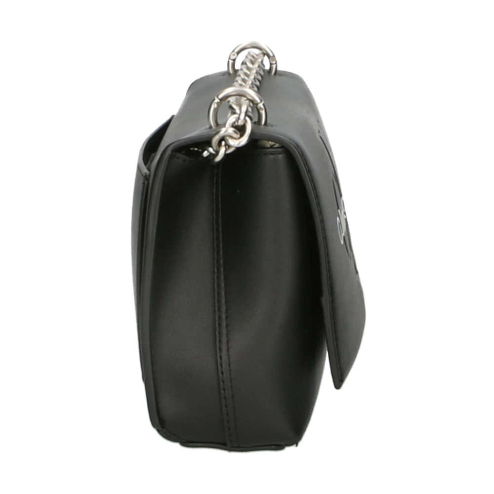 Calvin Klein Zwarte Schoudertas met Kettingriem Black Dames