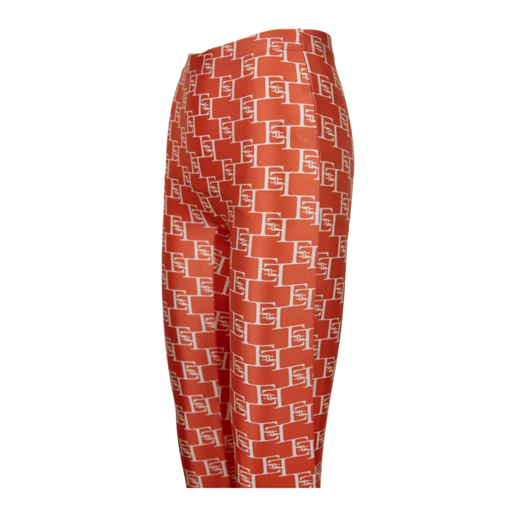 Elisabetta Franchi Leggings met Logo Print Red Dames