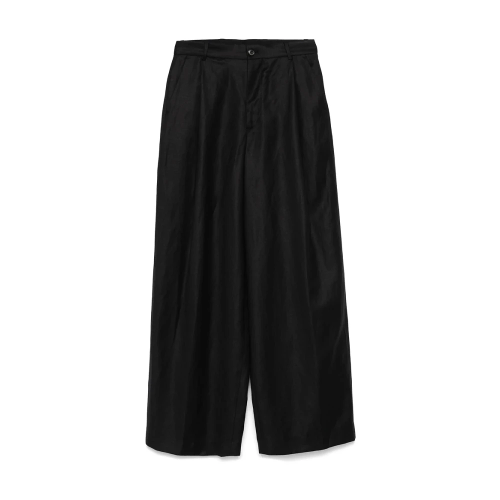 Dries Van Noten Zwarte broek met knopen en zakken Black Heren