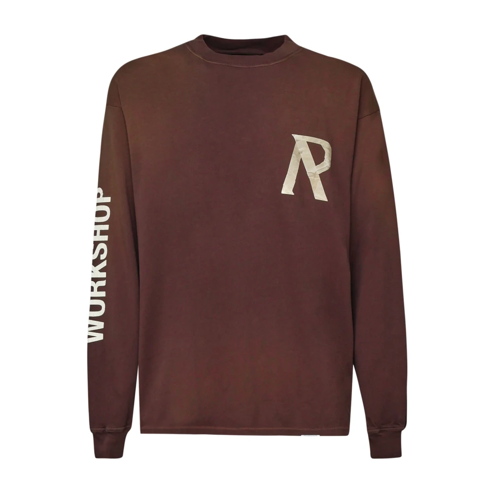 Represent Katoenen sweatshirt Ronde kraag Lange mouwen Brown Heren