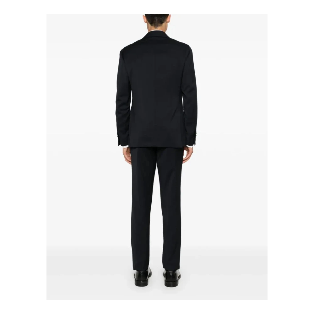Lardini Blauw Wollen Pak met Broche Detail Blue Heren