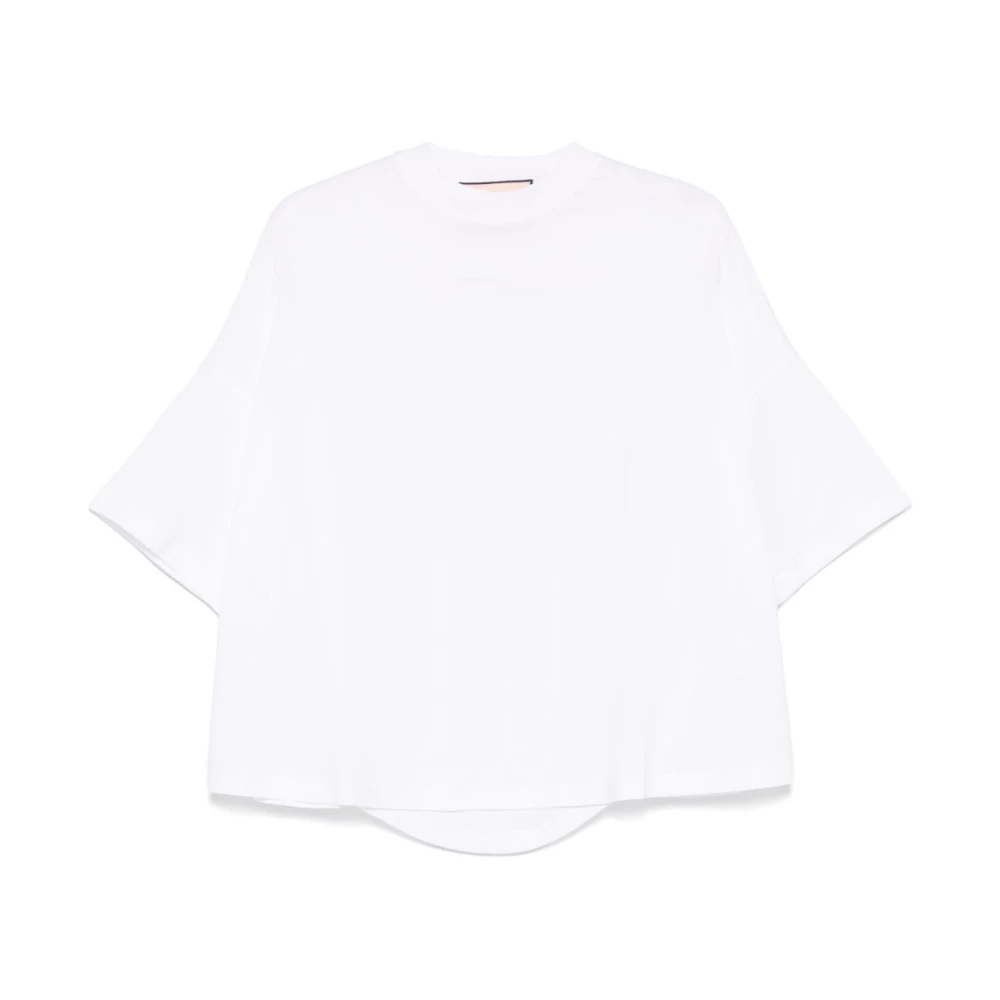 Plan C Witte Oversized T-shirt met Achterprint White Dames