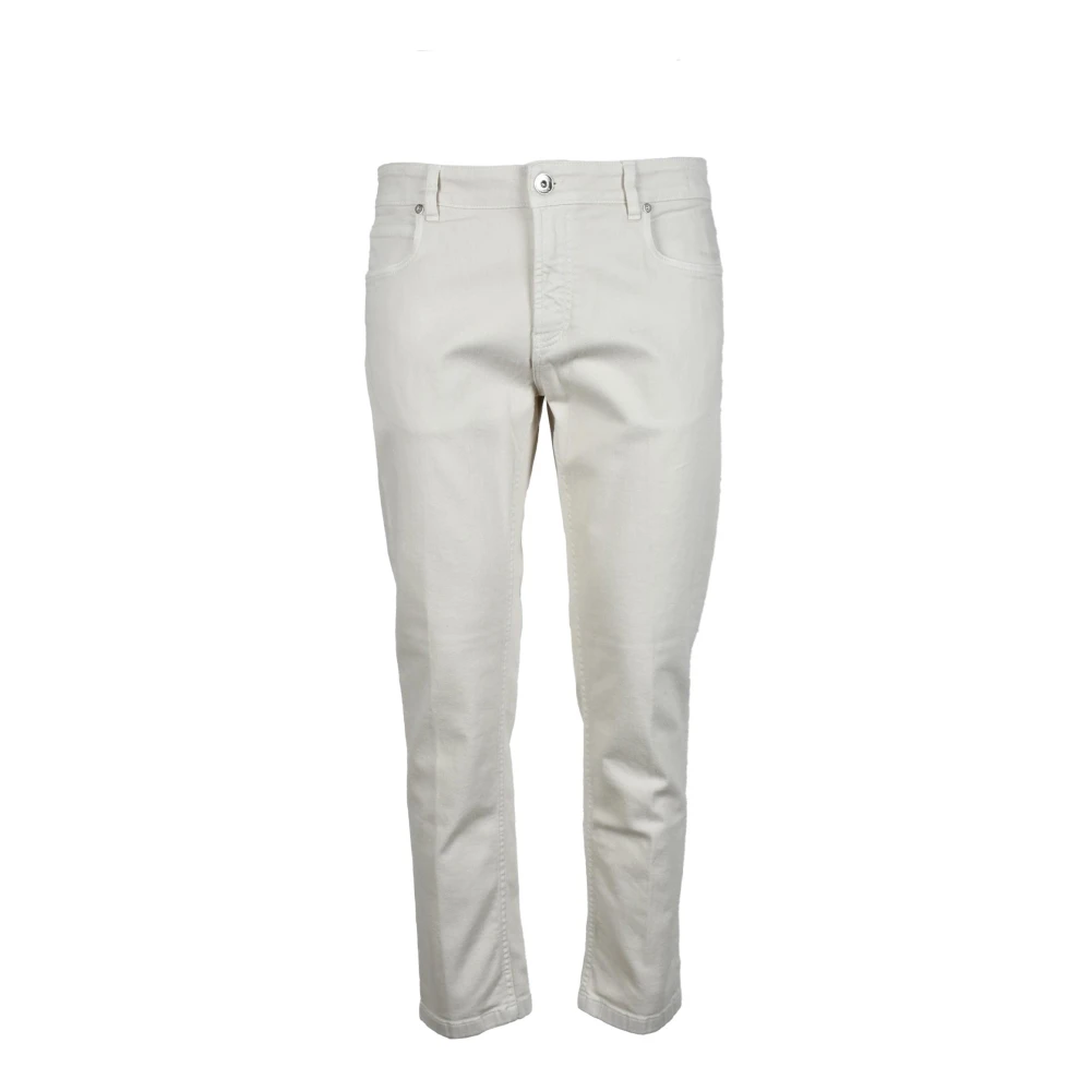 Eleventy Katoen Elastaan Jeans White Heren