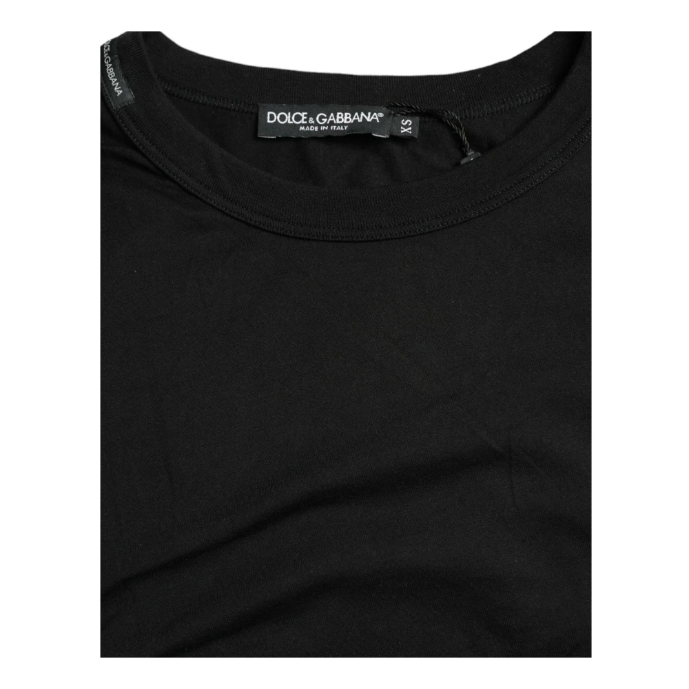 Dolce & Gabbana Geëmbosseerd Logo Katoenen Tee Black Heren