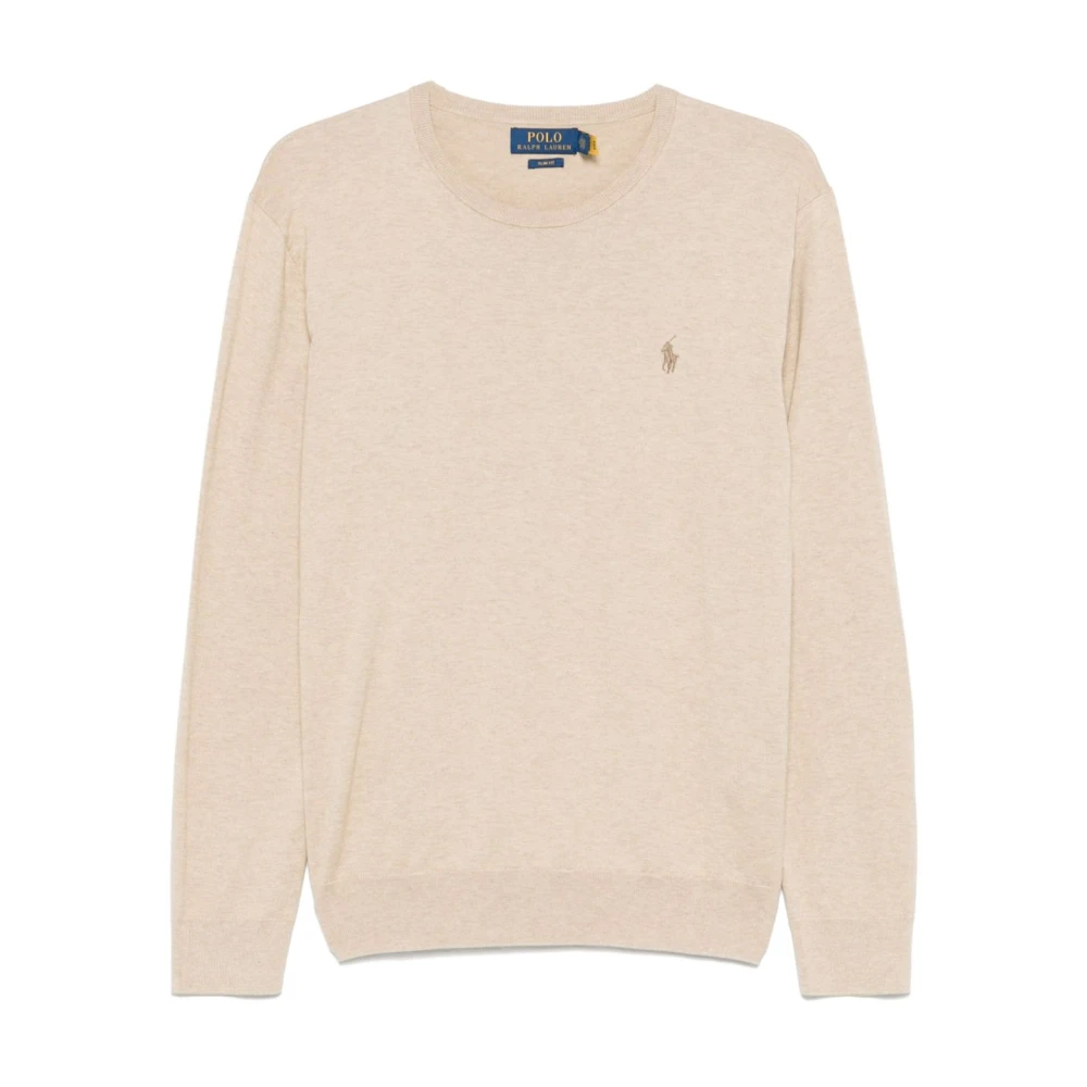 Polo Ralph Lauren Geborduurde Crew Neck Sweater Beige Heren