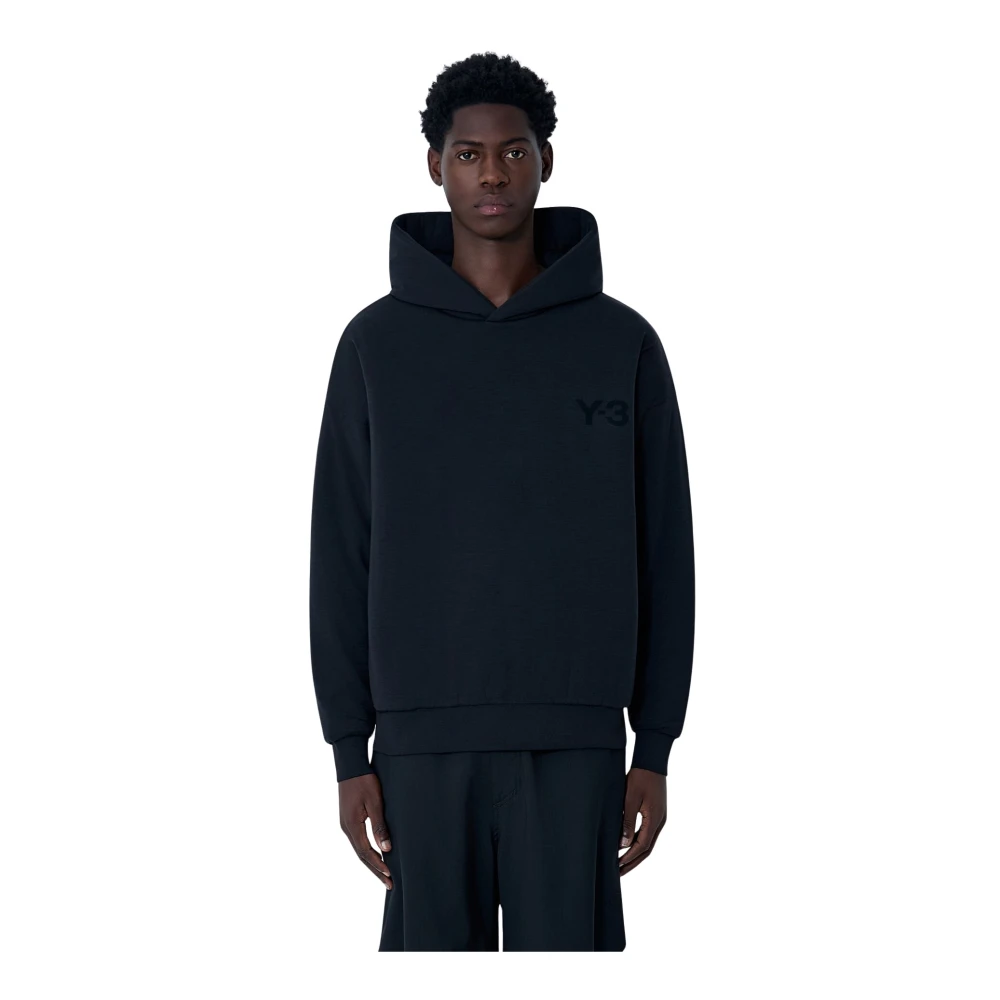Y-3 Black Logo Motif Hooded Sweatshirt - Male - Hoodies - 2XL - Sweatshirts & Hoodies