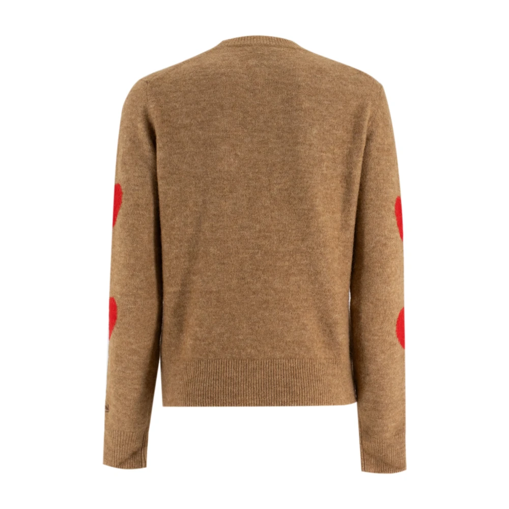 MC2 Saint Barth Heart Breaker Crew-neck Jacquard Jumper Brown Dames