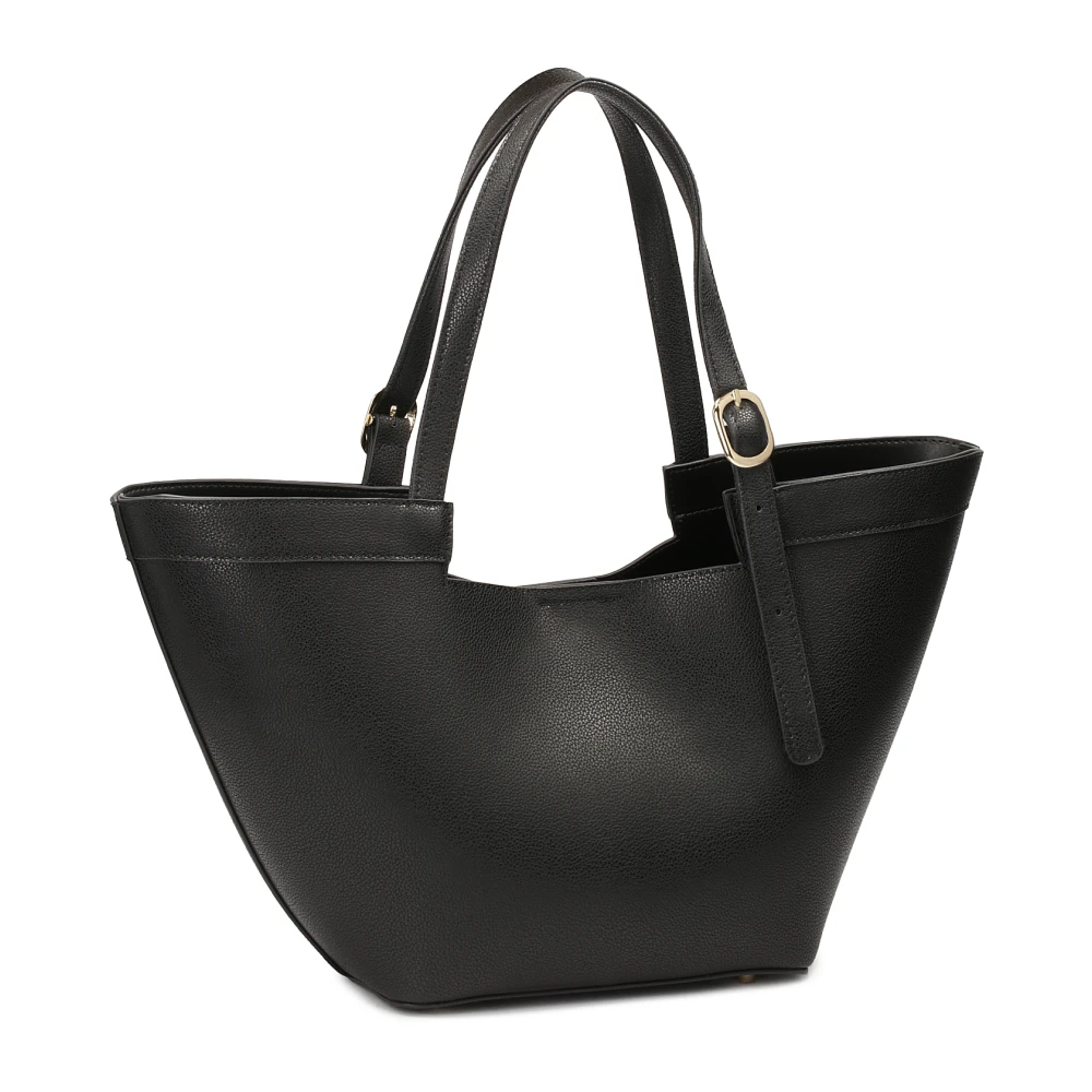 Kazar Leren trapeze schoudertas Black Dames
