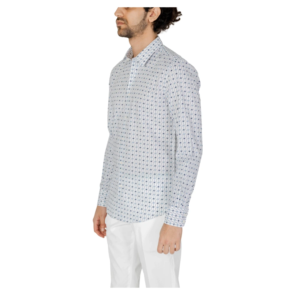 Antony Morato Heren Overhemd Lange Mouw Lente Zomer Collectie Blue Heren