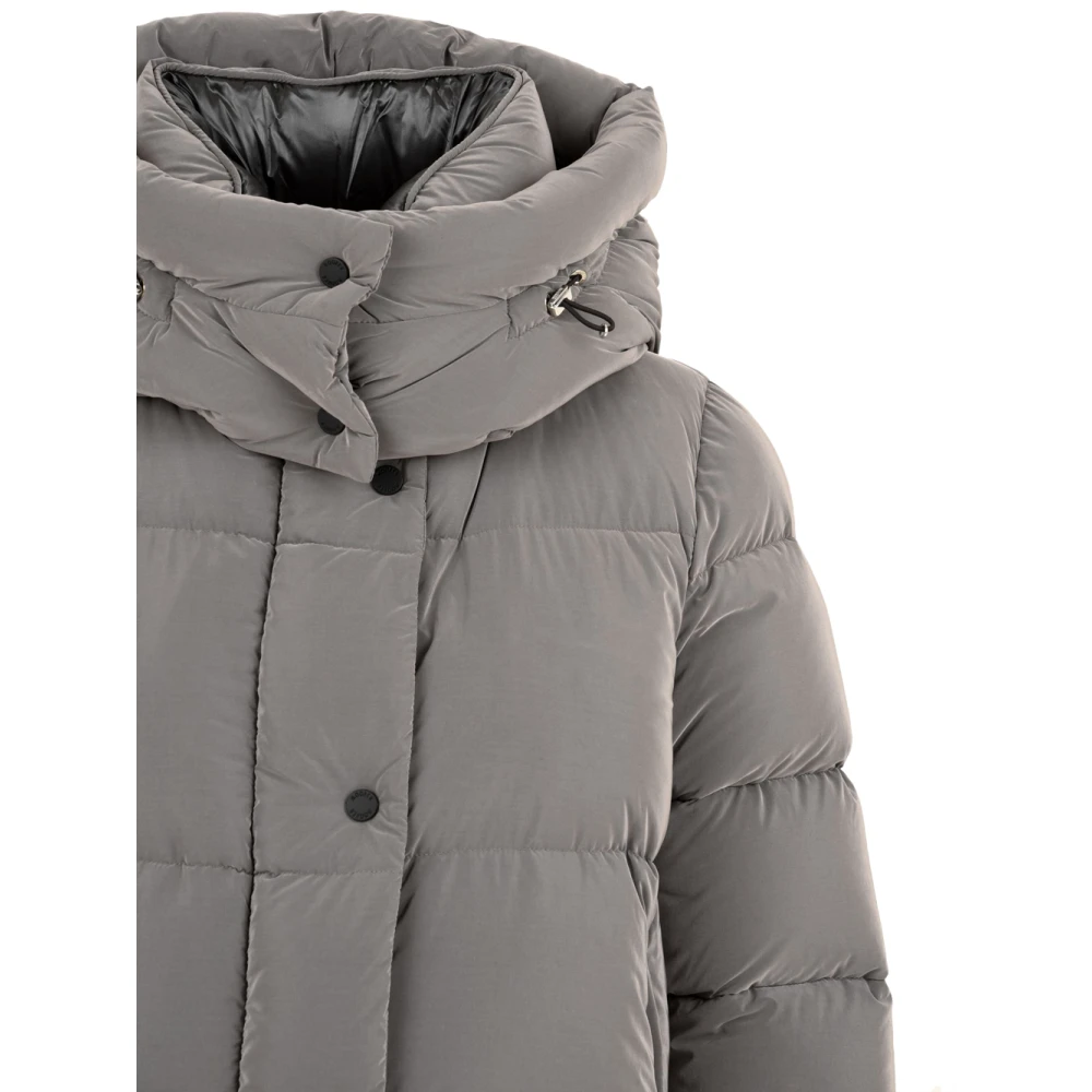 Moorer Fluweel Textuur Hoodie Jas Beige Dames