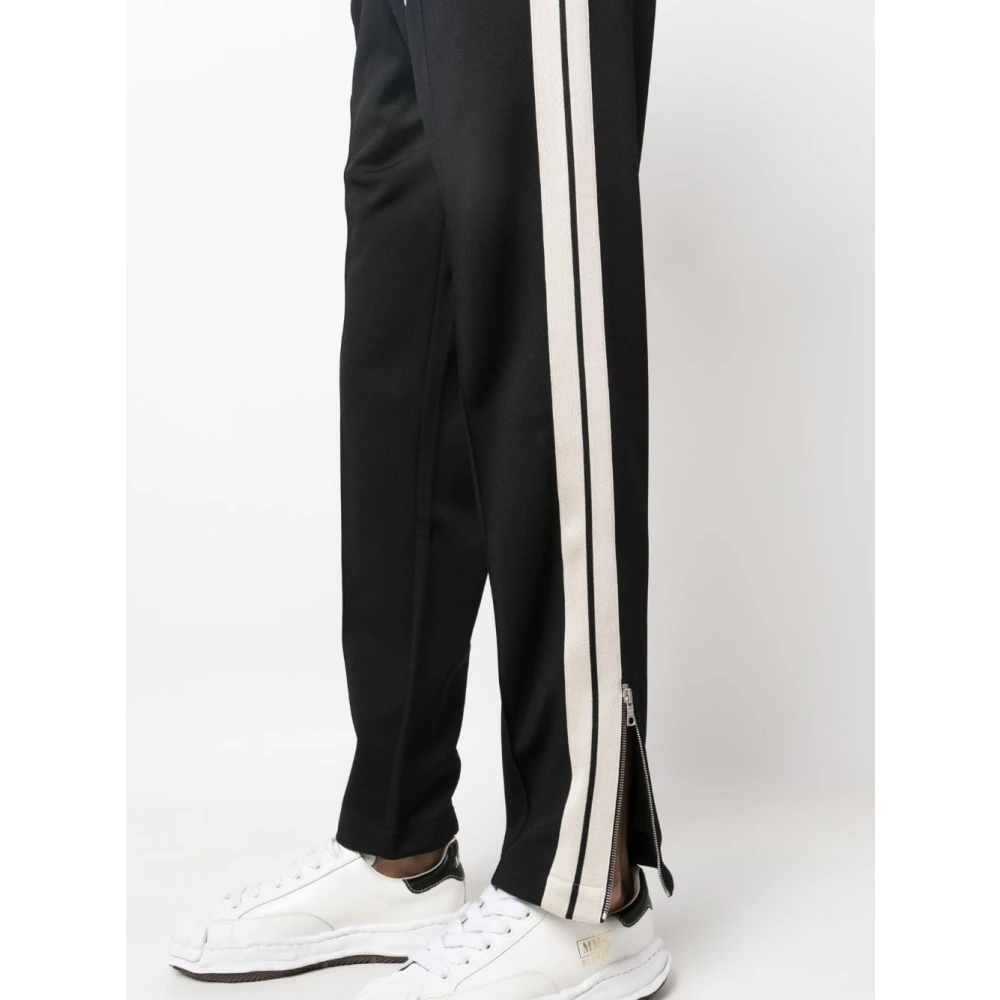 Palm Angels Zwarte broek met contrasterend logo Black Heren