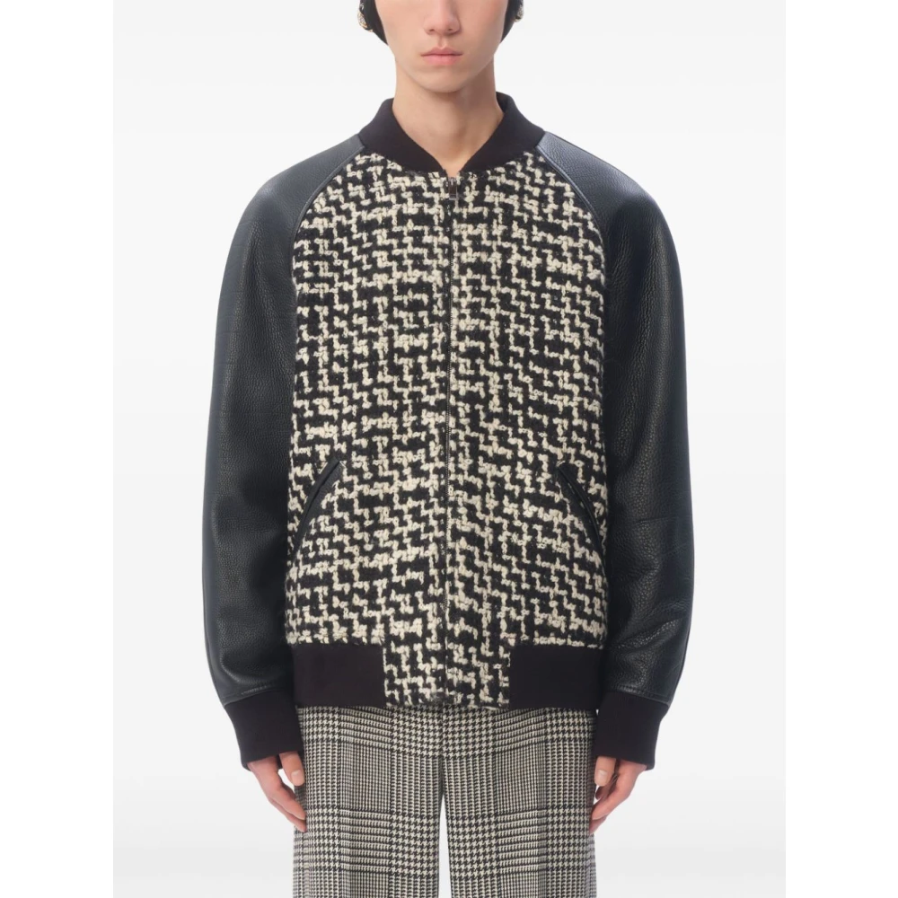 Valentino Ivoor Tweed Jas met Geribbelde Details Beige Heren