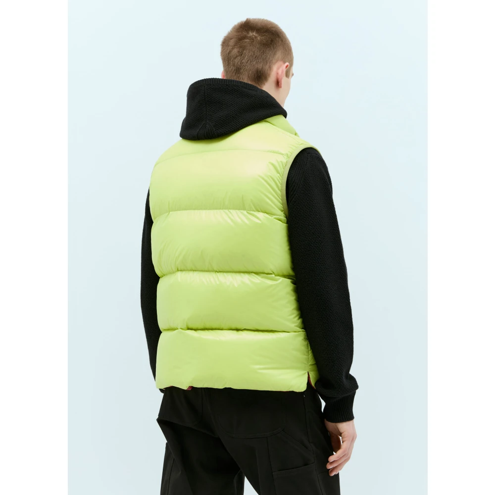 Moncler Gewatteerd Nylon Donsvest Yellow Heren
