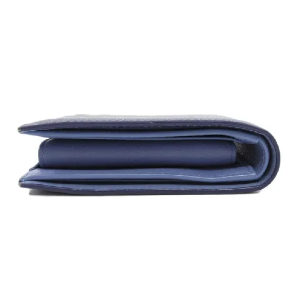 Bvlgari Vintage Pre-owned Leather wallets Blue Dames