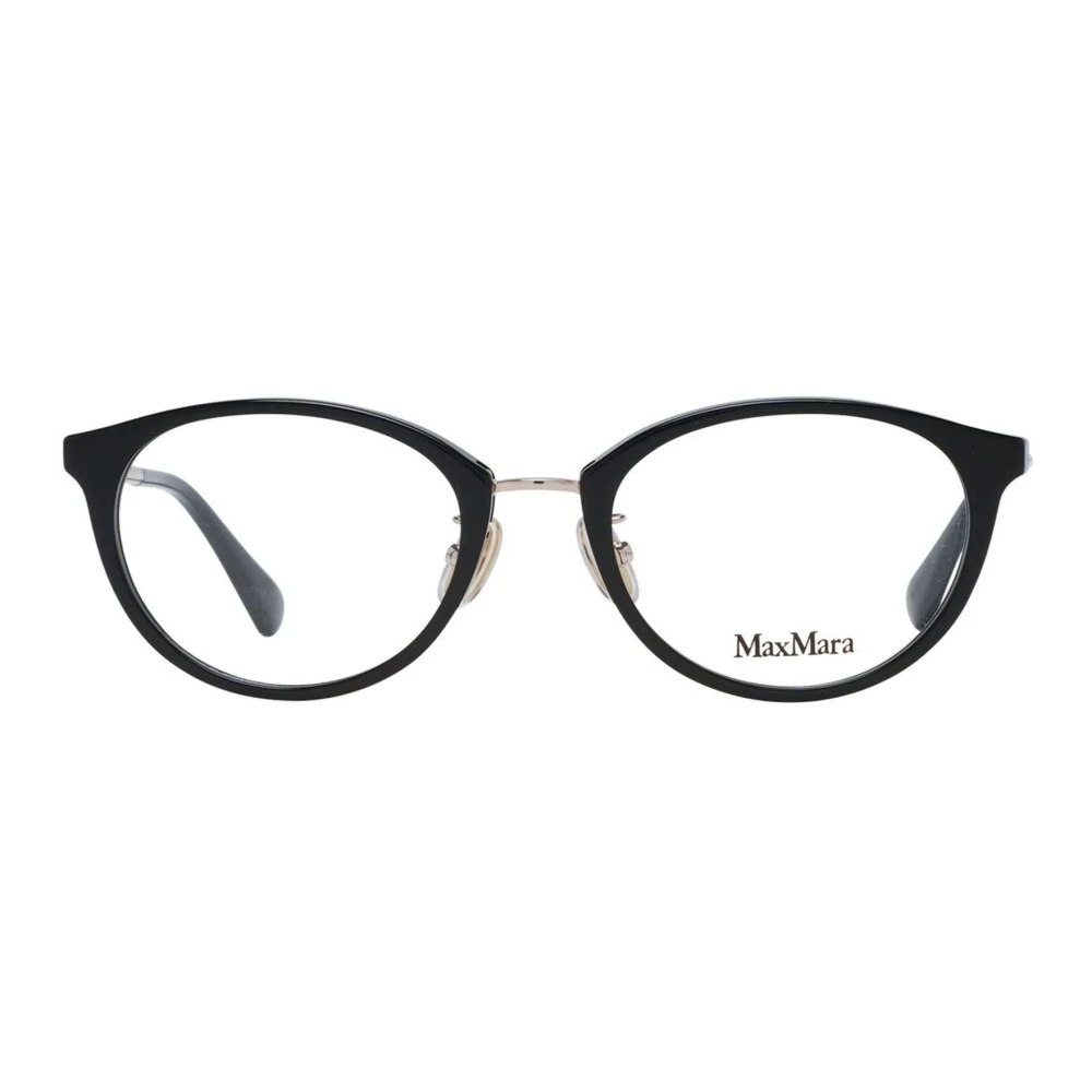 Max Mara Zwarte Ronde Plastic Optische Frames Black Dames